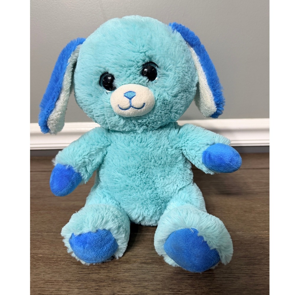 Spark Create Imagine Blue Dog Puppy Plush Stuffed Animal Glitter Eyes 10 Inch